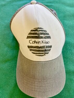 Calvin Klein Beige and Gray Baseball Cap with Branded Inner Taping